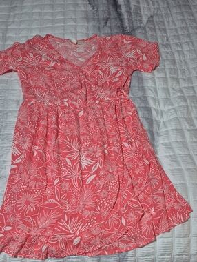 ROXY GIRL Coral Pink Floral Dress